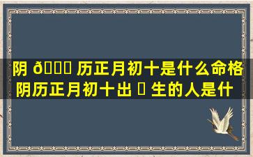 阴 🐝 历正月初十是什么命格（阴历正月初十出 ☘ 生的人是什么星座）